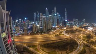 Dubai Marina karayolu kavşağı spagetti kavşağı Bütün gece zaman kavşağı
