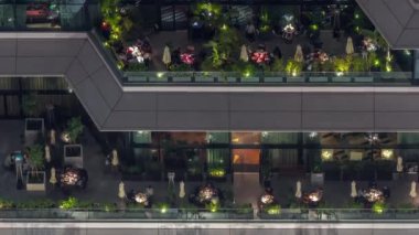 Açık havada, açık havada, rahat restoranın hava manzarası.