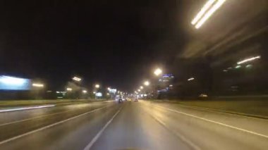 Moskova şehir sokakları, timelapse hyperlapse Rusya otomobillerin trafik sürücü