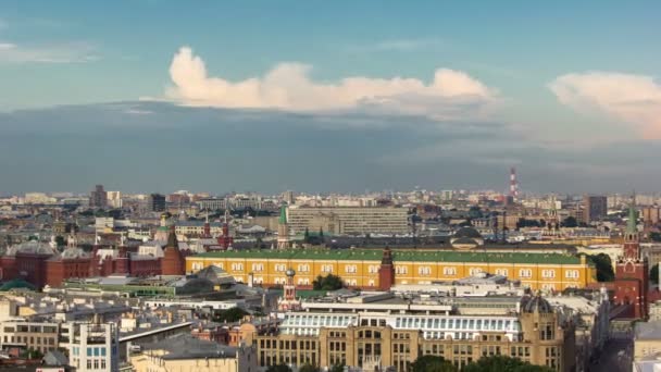 Панорамний вид на будівлю від даху центр timelapse Москва, Росія — стокове відео