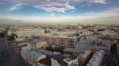 Panoramik manzaralı Merkezi Moskova timelapse, Rusya Federasyonu çatısı binadan