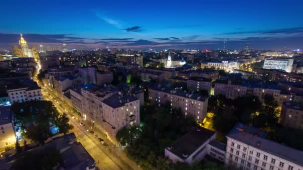 Vista panorâmica do edifício do telhado do centro de Moscou timelapse, Rússia — Vídeo de Stock