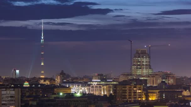 Torre de comunicación de Ostankino en Moscú timelapse — Vídeos de Stock