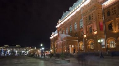 Moskova timelapse hyperlapse Rusya Kızıl Meydanı'nda 1812 Vatanseverlik Savaşı Müzesi