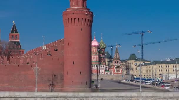 Hiperlapso del lapso de tiempo de la catedral de St. Basils en Moscú, Rusia — Vídeo de stock