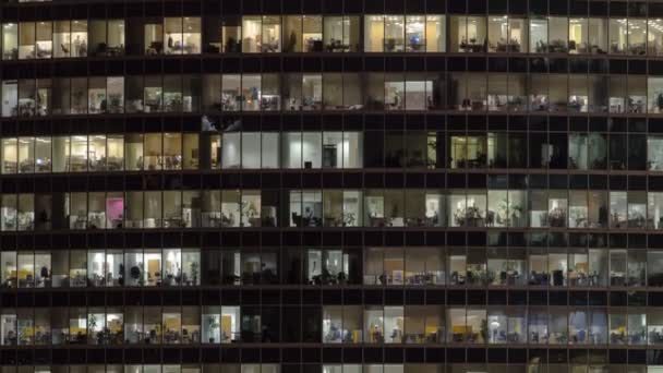 Windows em arranha-céus International Business Center City à noite timelapse, Moscou, Rússia — Vídeo de Stock