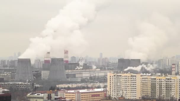 Взгляд на развитие зимнего московского дня — стоковое видео