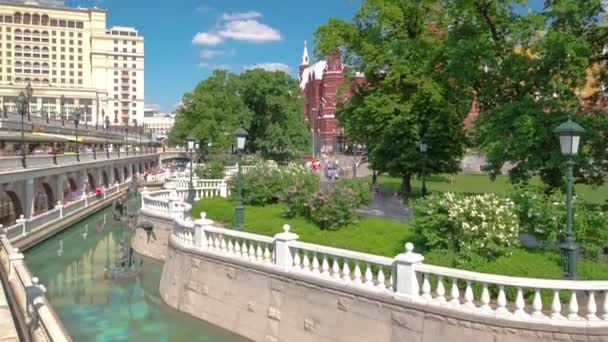 Vista del timelapse del jardín Alexanders. Moscú Kremlin, Rusia — Vídeos de Stock