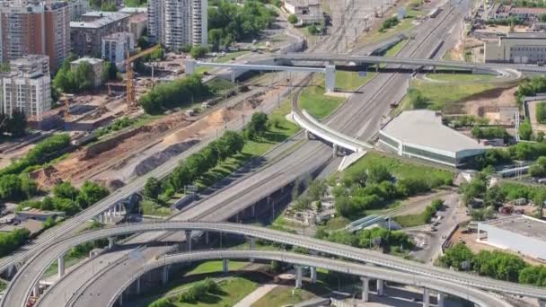 Vista panorâmica do edifício do telhado do Centro Internacional de Negócios de Moscou timelapse, Rússia — Vídeo de Stock