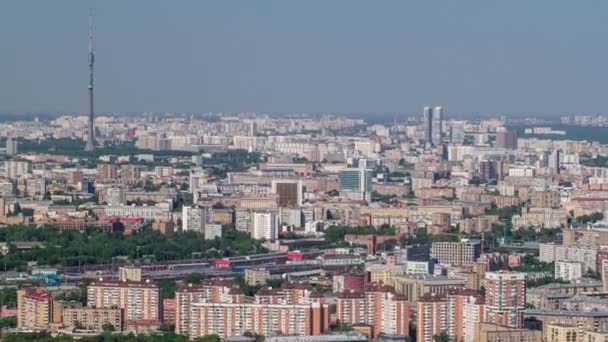 Vue panoramique du bâtiment depuis le toit du centre d'affaires international de Moscou timelapse, Russie — Video