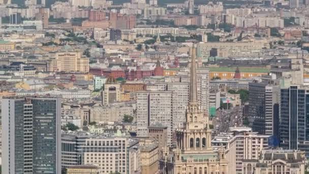 Widok budynku z dachem timelapse Moscow International Business Center, Federacja Rosyjska — Wideo stockowe