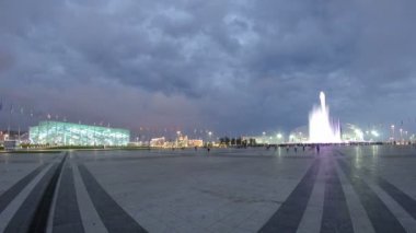 Kış Olimpiyat Oyunları 2014 için buz buzdağı, Sochi, Rusya Artistik Patinaj ve stadyum Fisht timelapse için buz