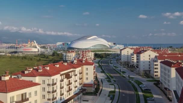 Olympic village timelapse. Complex of dwelling-houses, where the sportsmen of the Olympic games lived 2014 year — Stock Video