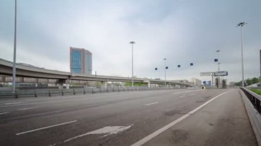 kentsel ulaşım trafik Leningradskoye shosse timelapse hyperlapse, Moskova