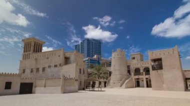 Ajman timelapse hyperlapse Müzesi'nde tarihi fort, Birleşik Arap Emirlikleri
