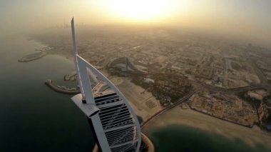 Burj Al Arab otel Dubai, Birleşik Arap Emirlikleri. Helikopter görünümü