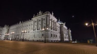 Madrid Palacio Real de Madrid Timelapse Hiperlapse gece Kraliyet Sarayı