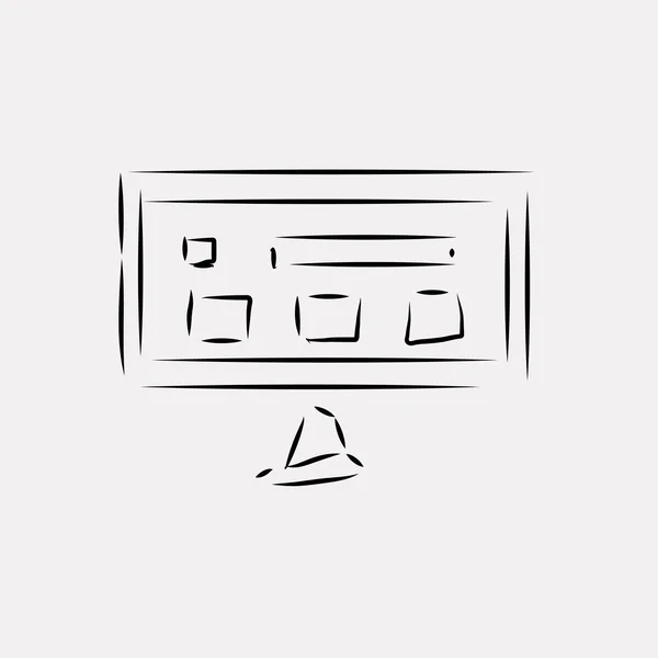 Skizze Icon Computer — Stockvektor