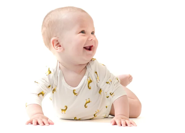 Enfant bébé garçon souriant isolé sur blanc — Photo