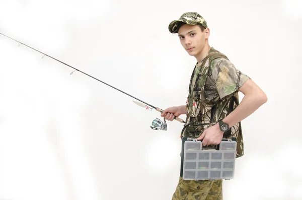 Teenager ready for fishing — Stock Photo, Image