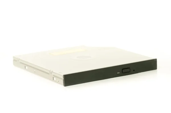 Componente hardware del computer portatile dell'azionamento DVD-rom isolato su bianco — Foto Stock