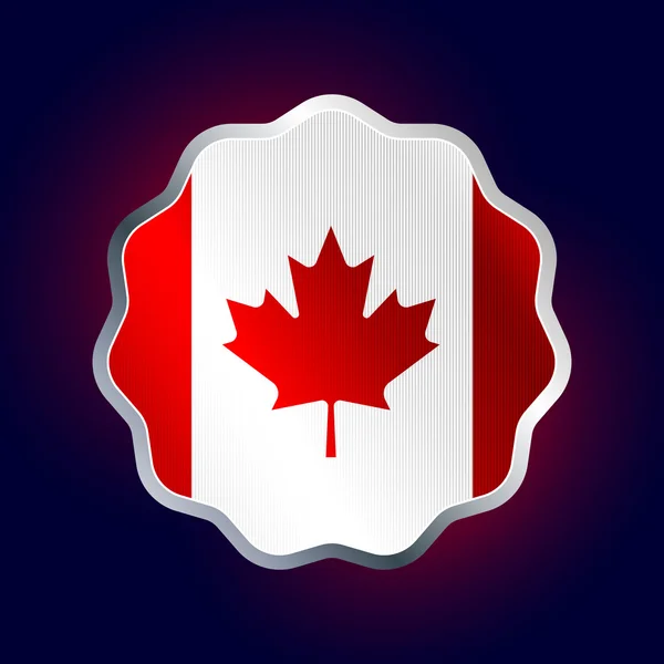 Insignia vectorial con bandera canadiense . — Archivo Imágenes Vectoriales