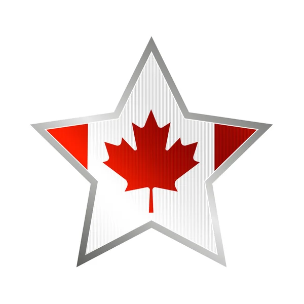 Insignia vectorial con bandera canadiense . — Vector de stock