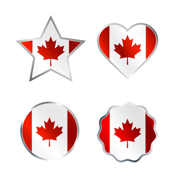 Insignia vectorial con bandera canadiense . — Archivo Imágenes Vectoriales