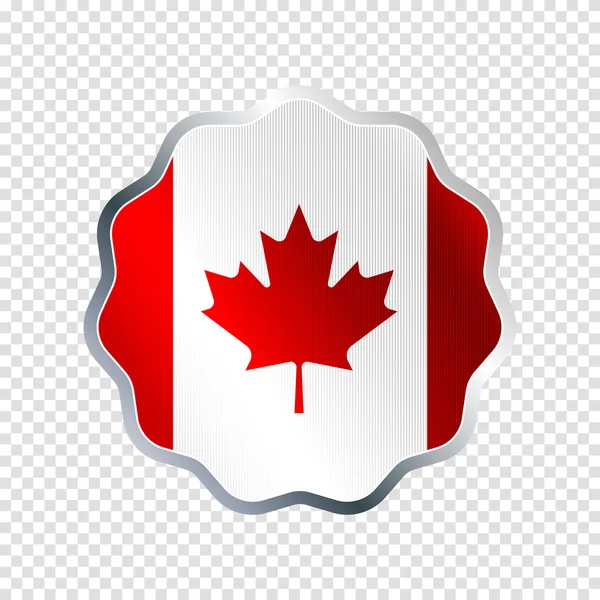 Distintivo vettoriale con bandiera canadese . — Vettoriale Stock
