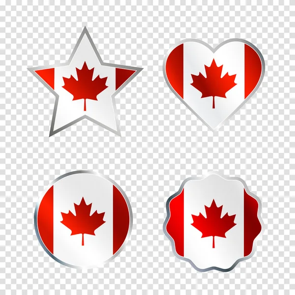 Vektorové odznak s kanadská vlajka. — Stockový vektor