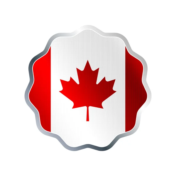 Vector badge with Canadian flag. — Stock Vector