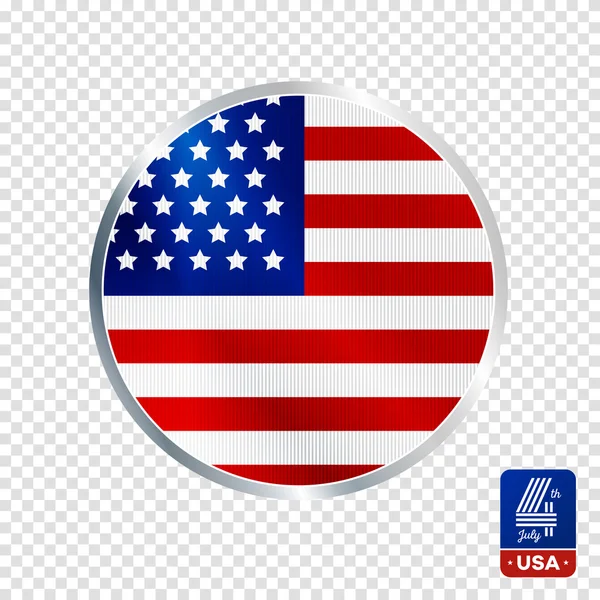 Insignia vectorial con bandera estadounidense para el día de la independencia . — Vector de stock