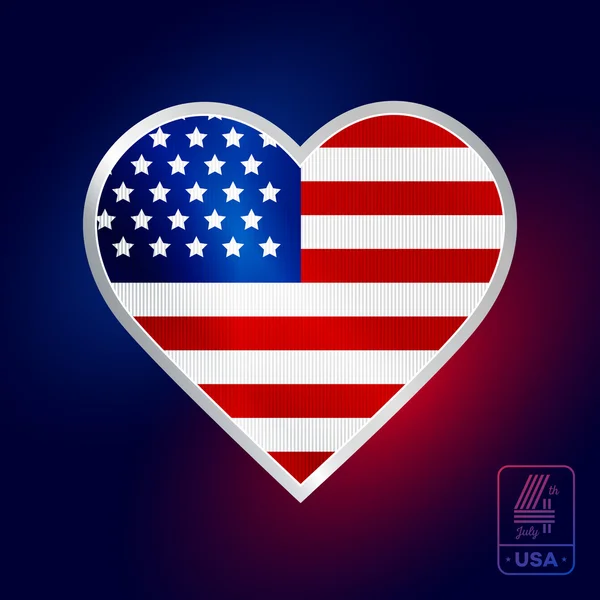 Distintivo vettoriale con bandiera americana per il giorno dell'indipendenza . — Vettoriale Stock