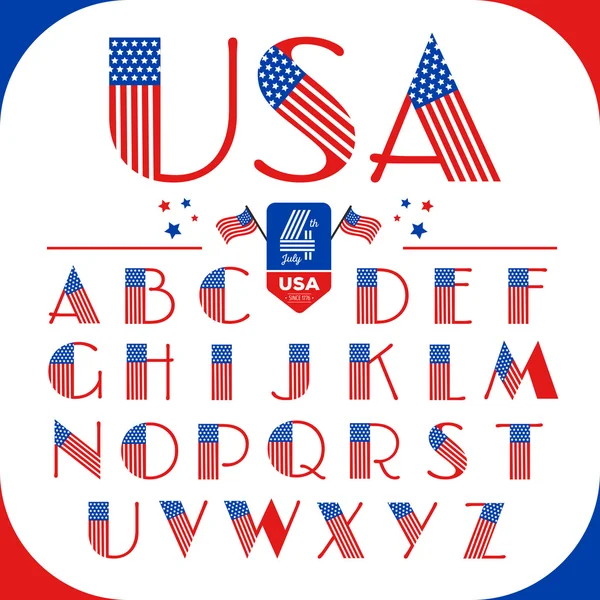 Lettres dans le style USA — Image vectorielle