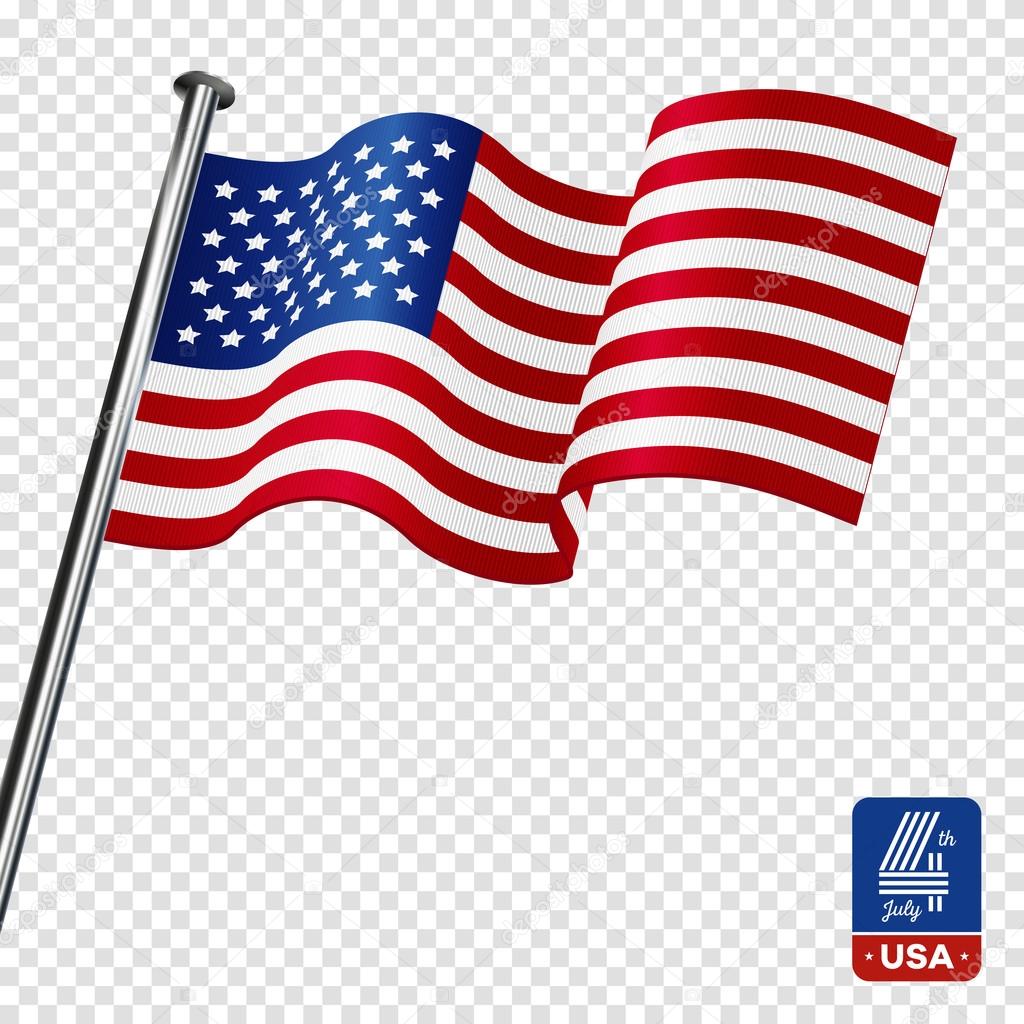 Happy fourth of July vector flag shape.