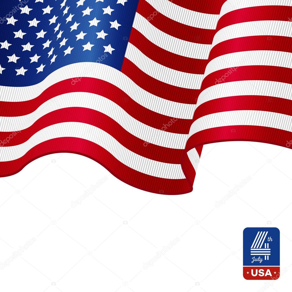 Happy fourth of July vector flag shape.