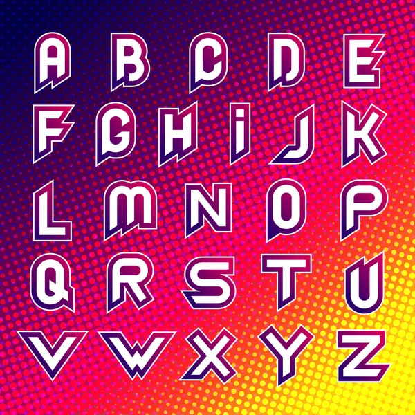 Abstraktní Abc barevná písmena na pozadí polotónování — Stockový vektor