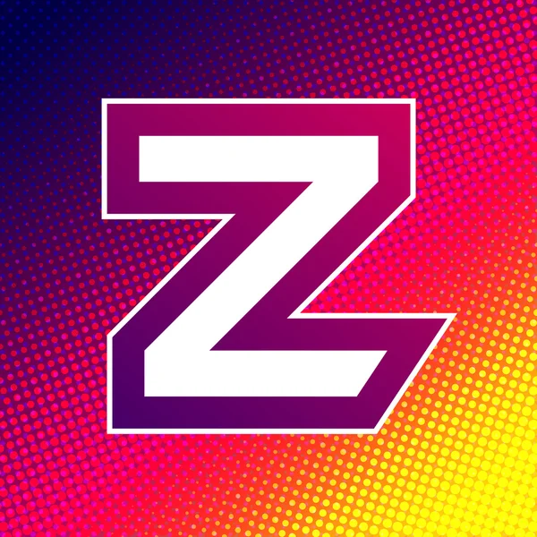 Abstract colorful letter Z on halftone background — Stock Vector