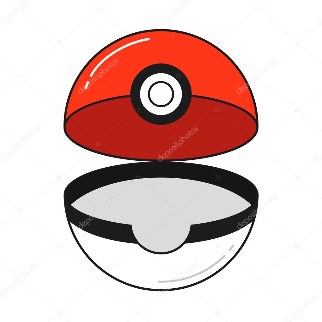 Vector game ball for play in team. Pokeball object Stock Vector by ©logoff  117683212