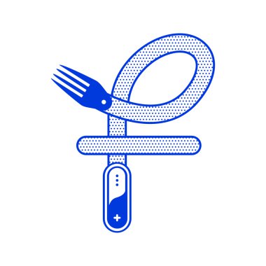 En az anahat tasarımı çatal ile F harfi