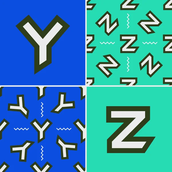 字母与无缝模式的颜色标志 — 图库矢量图片