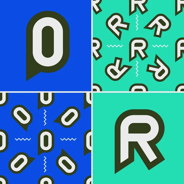 字母与无缝模式的颜色标志 — 图库矢量图片