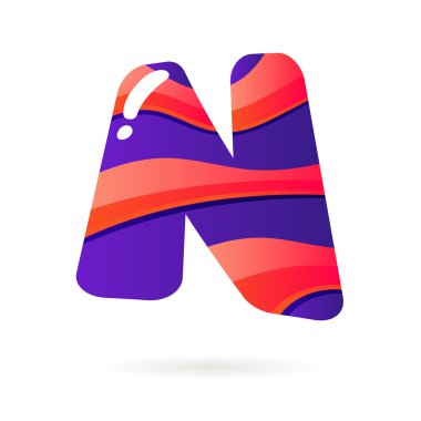 Satırlı yaratıcı renk mektubu. Vektör şablonu