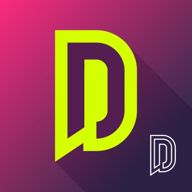 D harfi logo simge tasarlamak