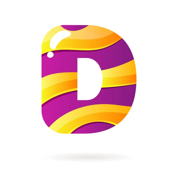 Letter D kleur teken — Stockvector