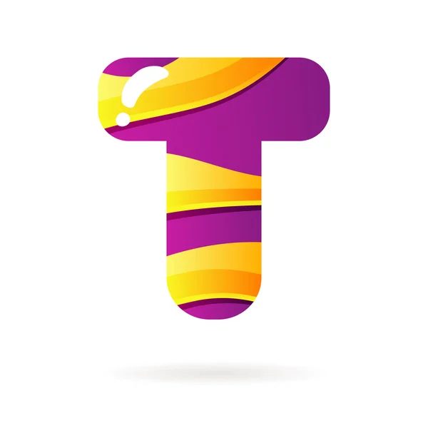 字母 T 颜色标志 — 图库矢量图片
