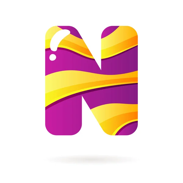 Lettre N signe de couleur — Image vectorielle