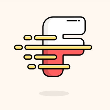 F harfi logo tasarım öğesi