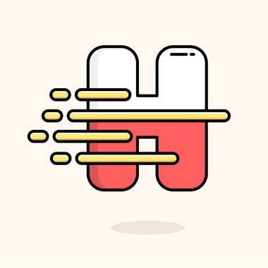 H harfi logo tasarım öğesi