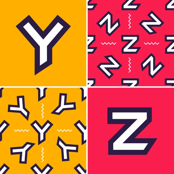 Y levelet, Z színes jelei a varrat nélküli mintát — Stock Vector